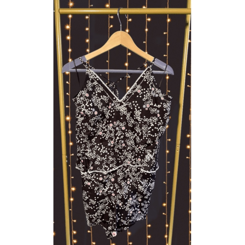 KISUII Black Floral Romper